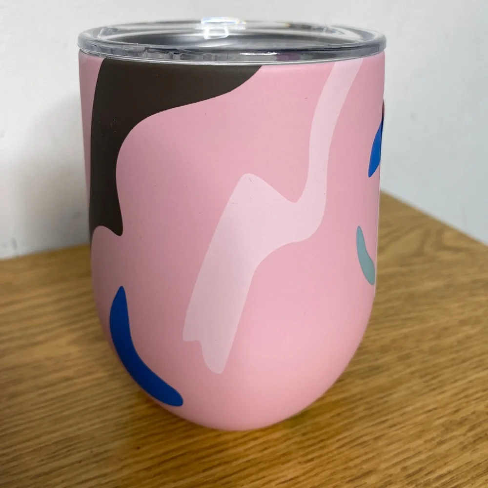 Corkcicle x Poketo NWT Stemless Triple Insulated Wine Glass Drinkware Pink Party